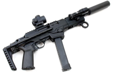 Image of A3 Industries Universal Picatinny Mount - Modular Telescoping Stock w/Rubber Buttpad, Black, 7.00in, MTS-PIC-7.00-BP2