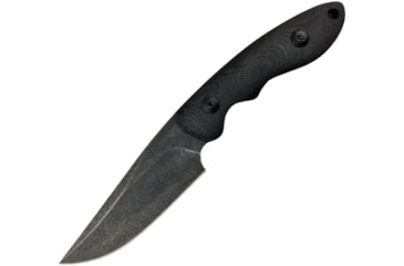 Image of ABKT Tac Shadow Predator Fixed Blade, 7.5in Overall, 3.25in Black Stonewash D2 Tool Steel Clip Point Blade, Black G10 Handle, Black Kydex Belt Sheath, Black, AB0004B