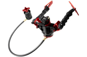 Image of ACCU-TAC Hyb-500 Hydro Bipod, Picatinny, Cants, Remote Vert Adjust, Black/Red, Large, HYB-0500