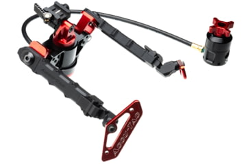 Image of ACCU-TAC Hyb-500 Hydro Bipod, Picatinny, Cants, Remote Vert Adjust, Black/Red, Large, HYB-0500
