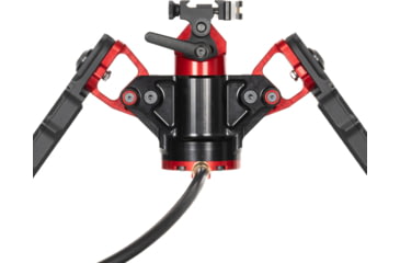 Image of ACCU-TAC Hyb-500 Hydro Bipod, Picatinny, Cants, Remote Vert Adjust, Black/Red, Large, HYB-0500
