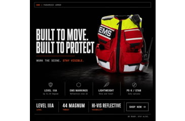 Image of Ace Link Armor EMS Level IIIA PE-X Paramedic Body Armor Bulletproof Vest, EMS-PEX-RED-S