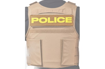 Image of Ace Link Armor Police Patch, Yellow On Coyote, B-TG-ID-POL-YL-CBR