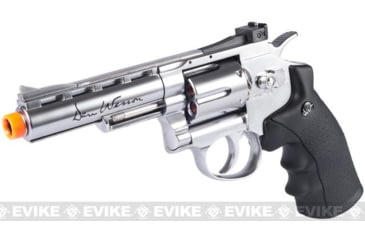 Image of Action Sport Games Licensed Dan Wesson WG CO2 Full Metal High Power Airsoft 6mm Magnum Gas Revolver, Length 4in, Silver/Black, 50034