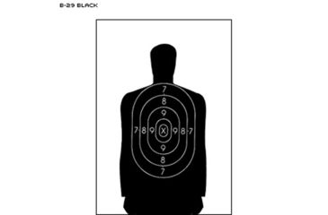 Image of Action Target B-29 50 Foot Reduction Of B-27 Police Silhouette 100 Per Case, Black, 11.5in x 22in, B-29-100