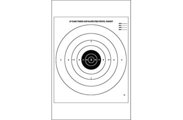Image of Action Target B-8 25 Yard Timed And Rapid Fire Bullseye Target 100 Per Case, Black, 21in x 24in, B-8-100