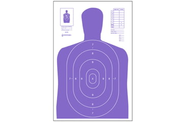 Image of Action Target High Visibility Fluorescent B-27E Indoor Target, Pack of 100, Purple, B-27E-PR-100