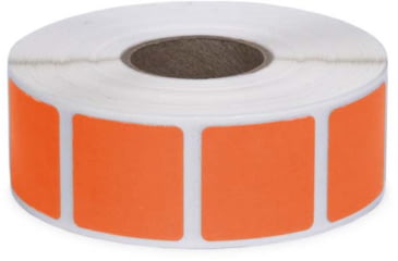 Image of Action Target Self-Adhesive Target Pasters 3/4 Inch Square 1,000 Per Roll, Orange, PAST/OR
