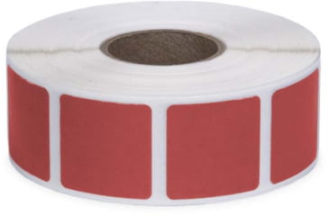 Image of Action Target Self-Adhesive Target Pasters 3/4 Inch Square 1,000 Per Roll, Red, PAST/RD