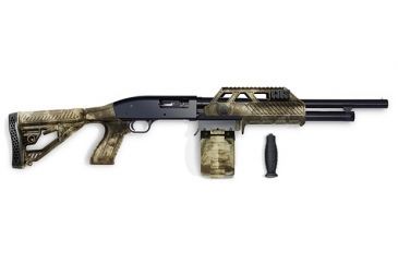 Image of Adaptive Tactical Adjustable Stock w/ 10 Rnd Drum Sidewinder Venom Magazine-fed Shotgun System- Maverick 88 12 Gauge, A-TACS, 12ga 10rd Drum, AT-00212