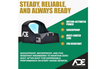 Image of ADE Advanced Optics RD3-009 1x Reflex Red Dot Sight w/Mouting Plate 1911 Colt G/Standard Rear Sight&amp;Picatinny Rail