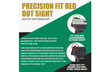 Image of ADE Advanced Optics RD3-009 1x Reflex Red Dot Sight w/Taurus PT111 G2, Millennium G2 Optic Mount Plate
