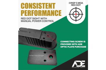 Image of ADE Advanced Optics RD3-009 1x Reflex Red Dot Sight w/Taurus PT111 G2, Millennium G2 Optic Mount Plate