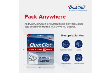 Image of Adventure Medical Kits QuikClot Gauze, 3 x 2in, 5020-0025