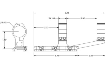 Image of Aero Precision Ultralight 1in Scope Mount, SPR - Assembled, Anodized Black, APRA210700