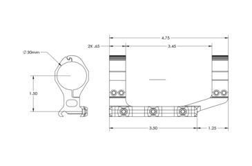 Image of Aero Precision Ultralight 30mm Scope Mount, Standard, BK, APRA210200