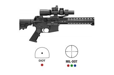 Image of Aim Sports 1-4x24 Tri-Illuminated Red Dot Sight, 4.2in Eye Relief, 3 MOA, Black, ACRFFR