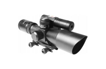 Image of EDEMO AIM Sports Inc 2.5-10X40 Dual Illuminated Rifle Scope w/ Green Laser, Black, Medium, Green Laser/Mil-Dot JDNG251040G-N, EDEMO2
