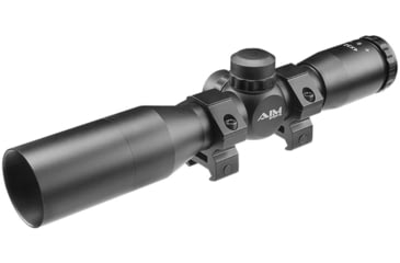 Image of AIM Sports Inc 4X32 Compact Mil-Dot Scope W/Rings &amp; Sunshade, Black, Medium, JTM432B-S