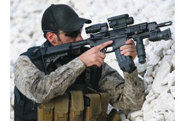 Image of Aimpoint CompM4 Red Dot Reflex Sight, 2 MOA Dot Reticle, Black, Semi Matte, Anodized, 11972