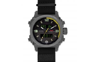 Image of Airstryk II 45mm Grey Titanium Case, Carbon Yellow Dial, Nylon Black Band