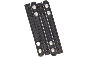 Image of Aker Leather 531 Double Snap 3/4inch Wide Belt Keepers, Chrome Snap, 4 PK, Basketweave, Black, A531-BW-4PK-CH