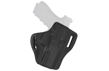 Image of Aker Leather Model 136A Bodyguard Strapless Open Top Pancake Holster, SIG Sauer P320C, Left, Plain, Black, H136ABPL-SS320C