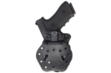 Image of Aker Leather Model 144A D.A. Strapless Open Top Paddle Holster, Heckler &amp; Koch P2000SK/P2000, Right, Plain, Black, H144ABPR-HKP2K
