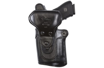 Image of Aker Leather Model 114 Nightguard Tactical Light Low Ride Duty Holster, Glock 17/19, Insight Technology M3/Streamlight TLR-1, Right, Basketweave, Black, H114BWR-GL17M3