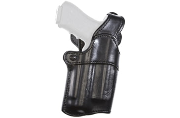 Image of Aker Leather Model 114 Nightguard Tactical Light Low Ride Duty Holster, Glock 17/19, Insight Technology M3/Streamlight TLR-1, Left, Plain, Black, H114BPL-GL17M3