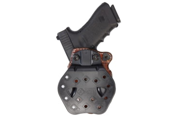 Image of Aker Leather Model 144A D.A. Strapless Open Top Paddle Holster, Glock 19/23/32, Right, Plain, Tan, H144ATPR-GL1923