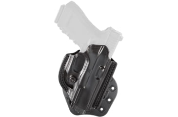 Image of Aker Leather Model 268 Flatside Paddle XR17 Thumb Break Holster, SIG Sauer P320 Compact, Left, Plain, Black, H268BPLU-SS320C