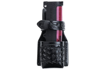 Image of Aker Leather Model 576 MK VI Mace Case, Black Snap, Medium, Basketweave, Black, A576-BW-BK