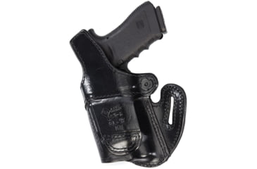 Image of Aker Leather Nightguard Open Top Holster Light Bearing Holster, Glock 17/19/26, SureFire X300U, Left, Plain, Black, H167ABPL-GL17X3