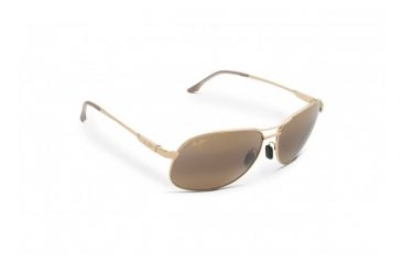 Image of Maui Jim Akoni Sunglasses w/ Gold Frame and HCL Bronze Lenses - H117-16, Quarter View