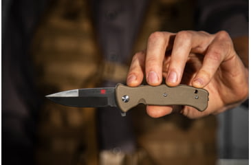 Image of Al Mar Knives Mini S.E.R.E. 2020 Coyote Series Folding Knife, Spring Assist, 8Cr, 3 in, Traditional, Coyote, AMK2212