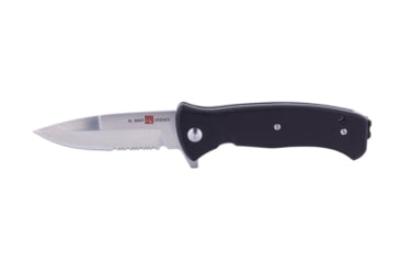 Image of Al Mar Knives Mini S.E.R.E. 2020 G Series Folding Knife, Spring Assist, D2, 3 in, Combo, G10, Black, AMK2201