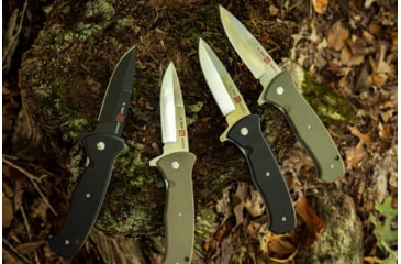 Image of Al Mar Knives Mini S.E.R.E. 2020 Night G Series Folding Knife, Liner Lock Spring Assist, D2, 58HRC, Ti-Black, 3 in, Combo, G10, Black, AMK2205
