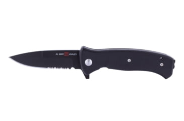 Image of Al Mar Knives Mini S.E.R.E. 2020 Night G Series Folding Knife, Liner Lock Spring Assist, D2, 58HRC, Ti-Black, 3 in, Combo, G10, Black, AMK2205