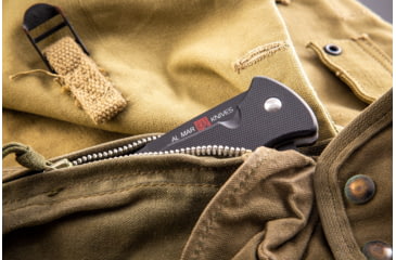 Image of Al Mar Knives Mini S.E.R.E. 2020 Night G Series Folding Knife, Spring Assist, D2, 58HRC, Ti-Black, 3 in, Traditional, G10, Black, AMK2204