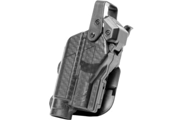Image of Alien Gear Holsters Rapid Force Duty Holster Paddle Level II Light Bearing, Glock 19/19X/32/23/45/MR922, Right, Black, Basketweave, One size, 193858358468
