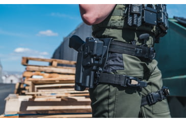 Image of Alien Gear Holsters Rapid Force Polymer Level III OWB Belt Duty Holster, Glock 19/19X/19 MOS/23 Gen 1-4/44/45/45 MOS, Glock 17/17 MOS/22 Gen 1-4/47/47 MOS, Left Hand, Tan, Large Light, R3-M-0057-TN-LH-LL-A0-B