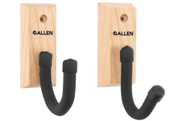 Image of Allen Defender Hooks w/Wooden Mounting Plaque, Black, Wood/Steel, 5654