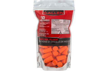 Image of Allen Foam Ear Plugs, 32 dB NRR, ANSI S3.19 &amp; CE EN352-1 Hearing Protection Rated, 50-Pack, Orange, One Size, 2354