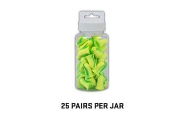 Image of Allen ULTRX Tapered Foam Ear Plugs, Yellow/Lime Green, 25 Pair, NRR 32dB, 4116