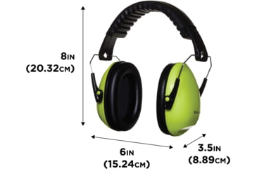 Image of Allen Youth Sound Shield Foldable Safety Earmuffs, 21 dB NRR, ANSI S3.19 &amp; CE EN352-1 Hearing Protection Rated, Black/Chartreuse, One Size, 2327