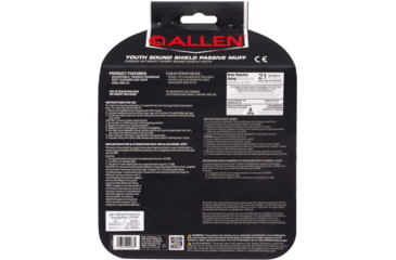 Image of Allen Youth Sound Shield Foldable Safety Earmuffs, 21 dB NRR, ANSI S3.19 &amp; CE EN352-1 Hearing Protection Rated, Black/Chartreuse, One Size, 2327