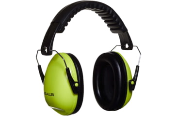 Image of Allen Youth Sound Shield Foldable Safety Earmuffs, 21 dB NRR, ANSI S3.19 &amp; CE EN352-1 Hearing Protection Rated, Black/Chartreuse, One Size, 2327