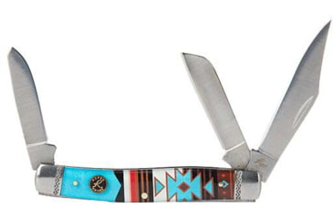Image of American Buffalo Knife Roper Sunset Series Folding Knife, 3-Blades, Carbon Steel, Acrylonitrile Butadiene Styren Handle, RP0001WS2