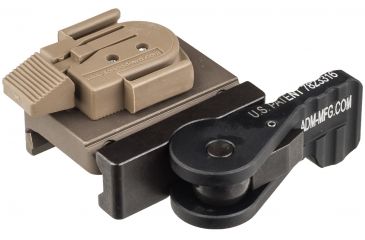 Image of American Defense Manufacturing AD-21 Surefire Helmet Light Mount, Tactical Lever, Flat Dark Earth, AD-21 TAC R FDE